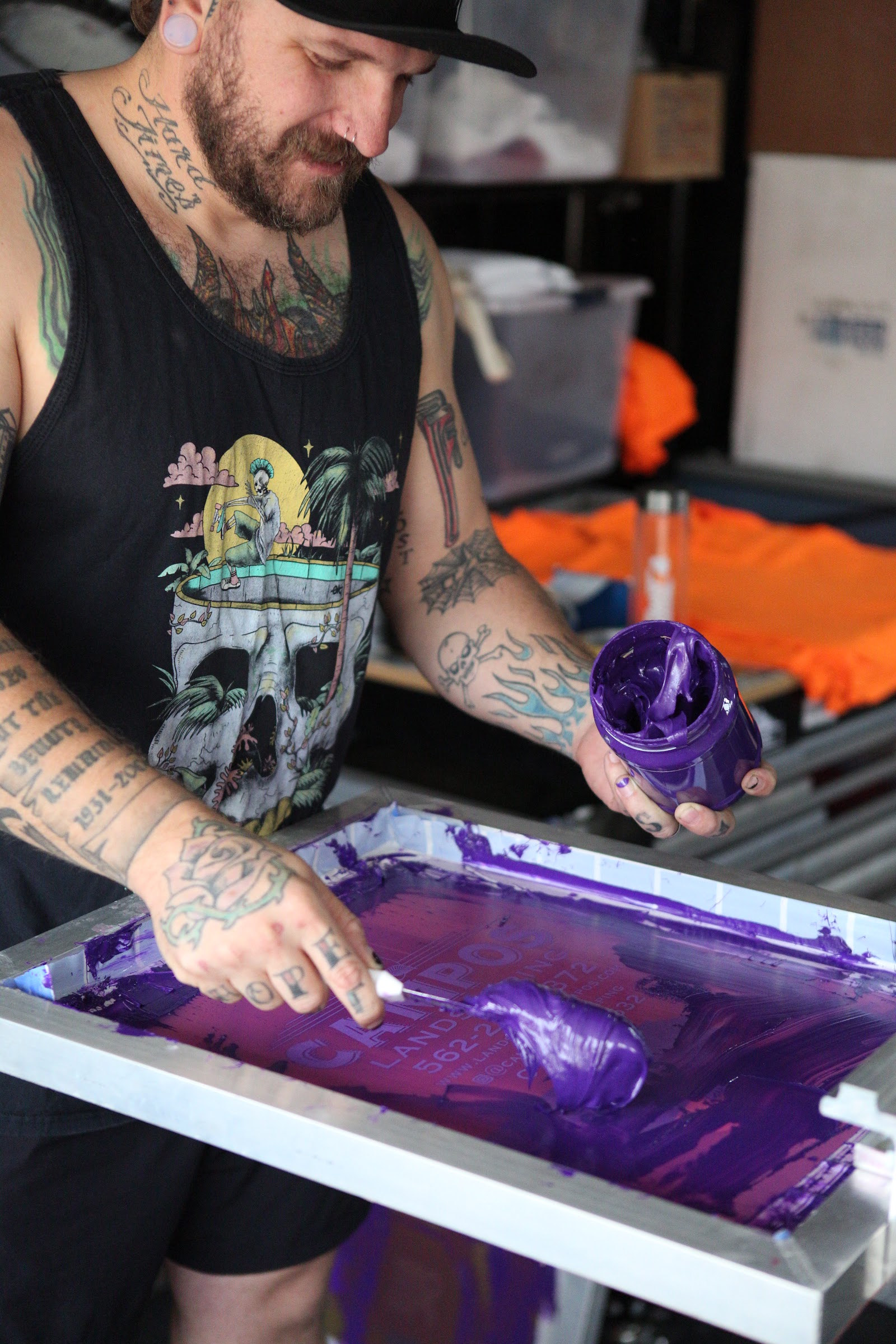 CC Print custom apparel shop in Long Beach — screen printing, embroidery and DTF production
